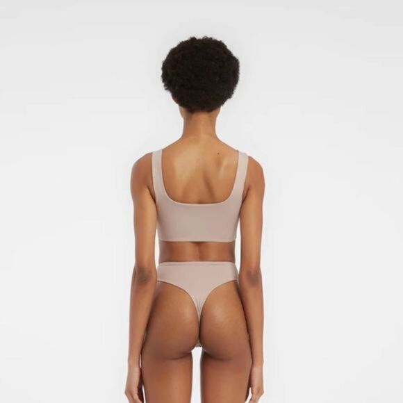 Free People Beach Riot Kai Swim Bottom Thong High Waist Cream NWT - Picture 2 of 7